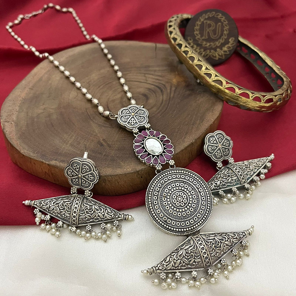 FS Collection Unique Oxidised Necklace Set Perfect For Navratri And Garba