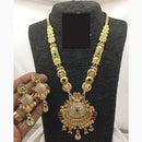 FS Collections Ethnic Meenakari Work Long Necklace Set with Pota and Pearls For Wedding
