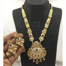 FS Collections Ethnic Meenakari Work Long Necklace Set with Pota and Pearls For Wedding