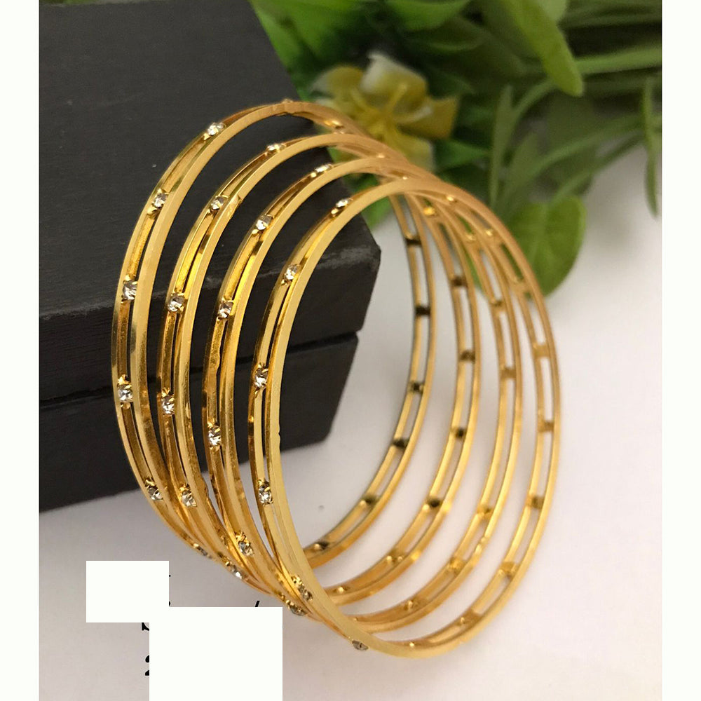 FS Collection Classic Ethnic Gold Plated Bangles Jewellery Set