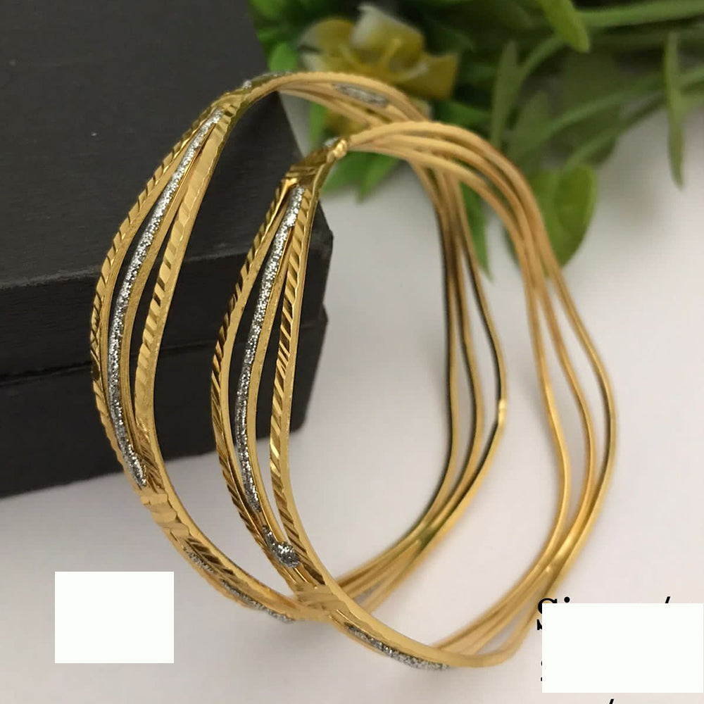 FS Collection Classic Ethnic Gold Plated Bangles Jewellery Set