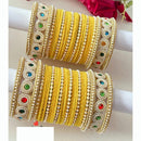 FS Collection Signature Crystal And Pearl Stone Bridal Chura Set with Modern Touch