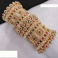 FS Collection Traditional Bridal Chura with Pota Stone and Pearl Embellishments