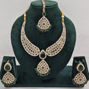 FS Collection Shimmering Crystal Stone And Pearl Necklace Set