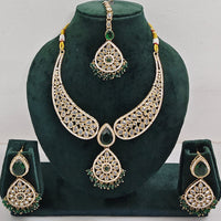 FS Collection Shimmering Crystal Stone And Pearl Necklace Set