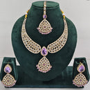 FS Collection Shimmering Crystal Stone And Pearl Necklace Set