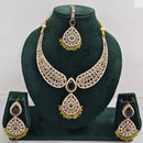 FS Collection Shimmering Crystal Stone And Pearl Necklace Set