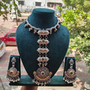 FS Collection Grand 2 Tone Kundan Stone And Pearl Necklace Set