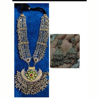 FS Collection Grand 2 Tone Kundan Stone And Pearl Necklace Set