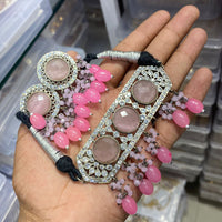 FS Collection Heritage Pota Stone And Austrian Pearl Choker Necklace Set