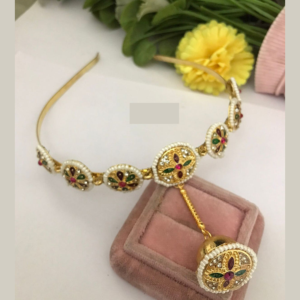 FS Collection Royal Traditional Pota Stone and Lustrous Pearl Headpiece