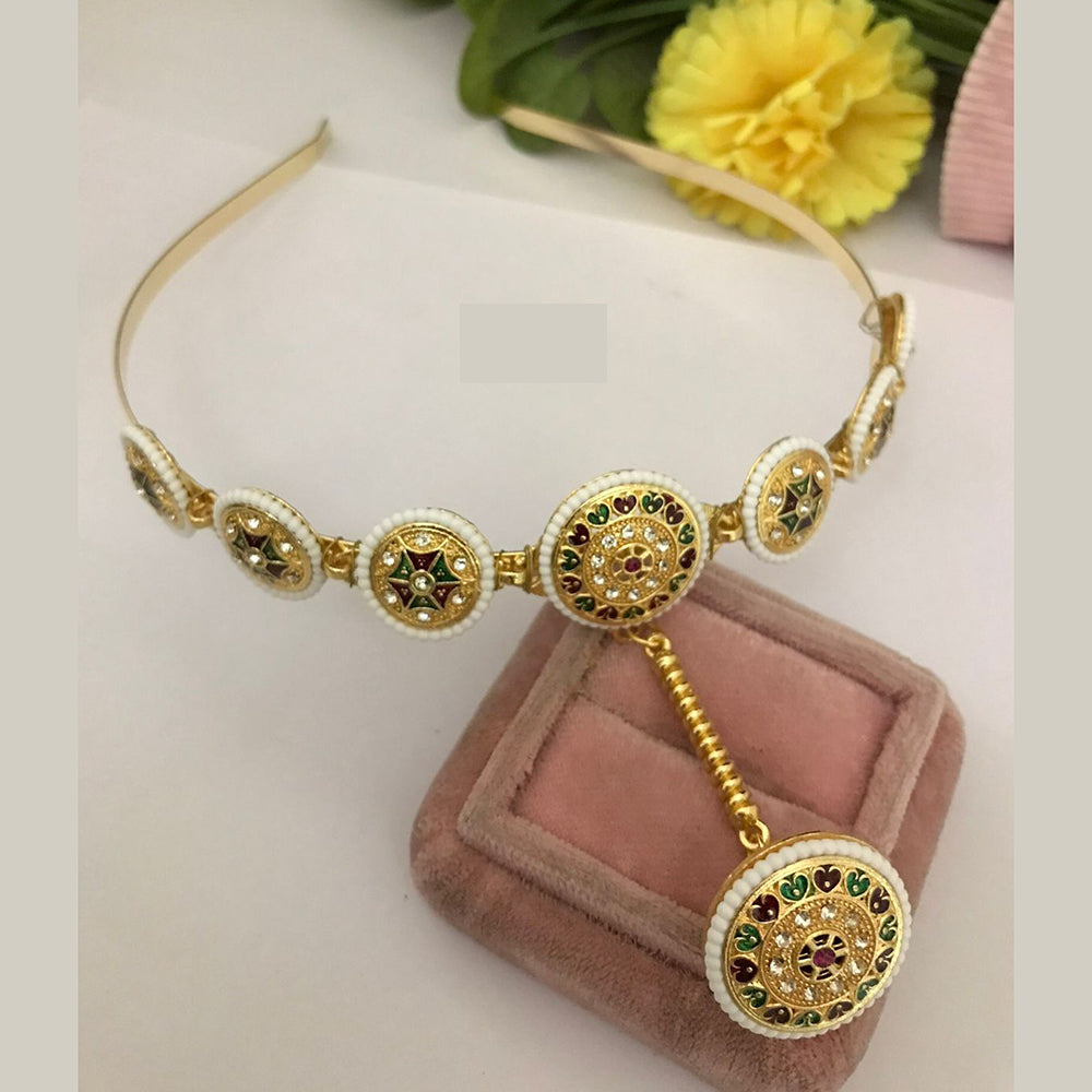 FS Collection Royal Traditional Pota Stone and Lustrous Pearl Headpiece