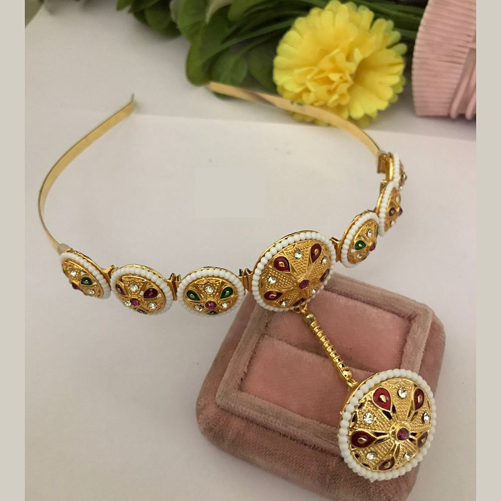 FS Collection Royal Traditional Pota Stone and Lustrous Pearl Headpiece
