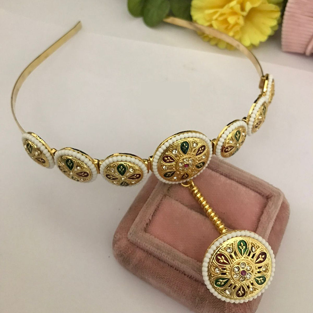 FS Collection Royal Traditional Pota Stone and Lustrous Pearl Headpiece