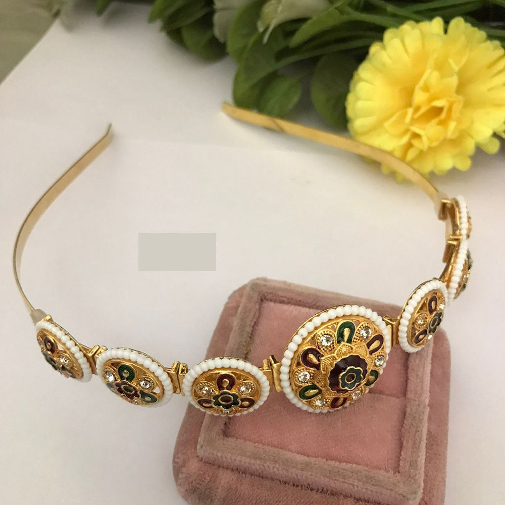 FS Collection Royal Traditional Pota Stone and Lustrous Pearl Headpiece