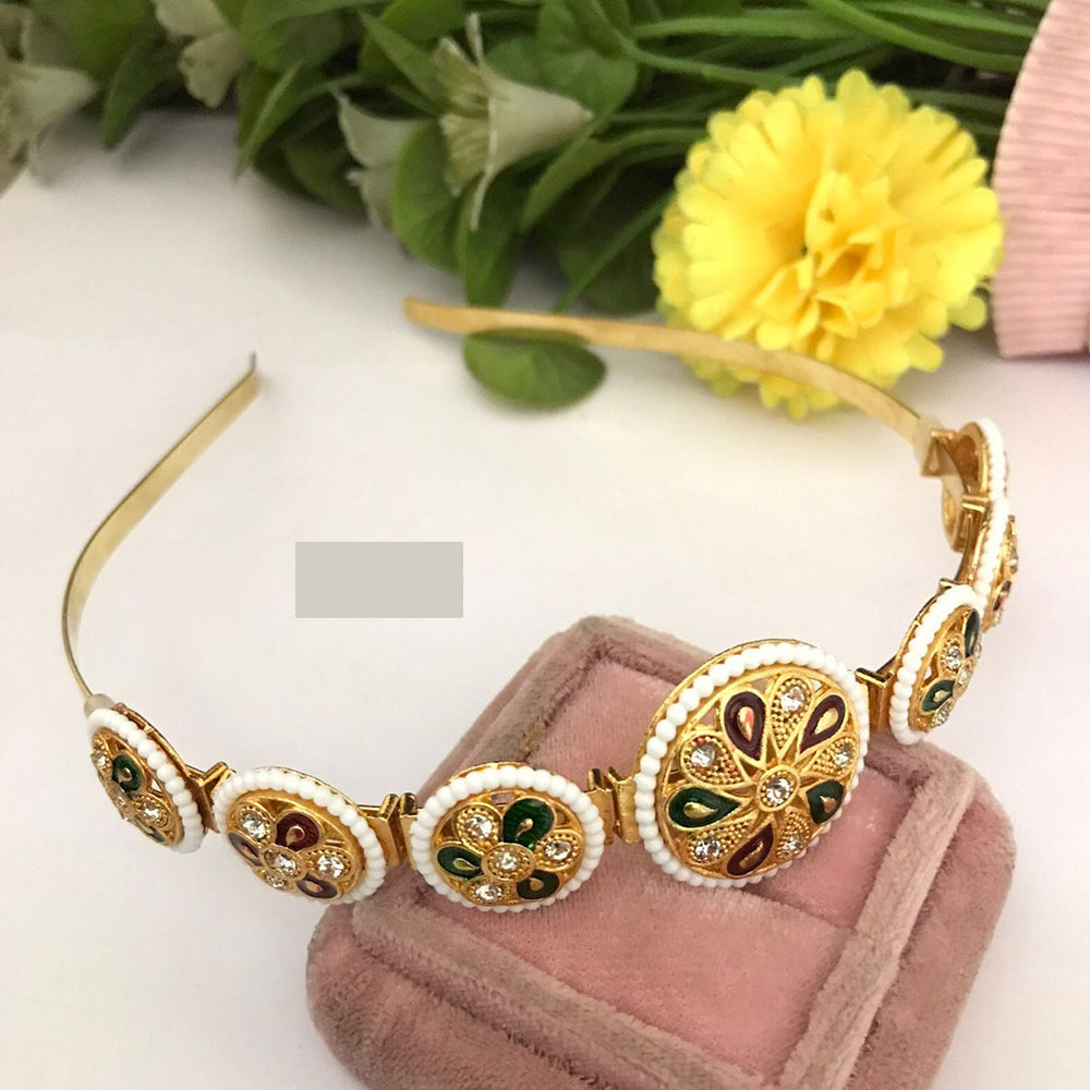 FS Collection Royal Traditional Pota Stone and Lustrous Pearl Headpiece