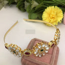 FS Collection Heritage Inspired Kundan And Austrian Stone Wedding Hair Band