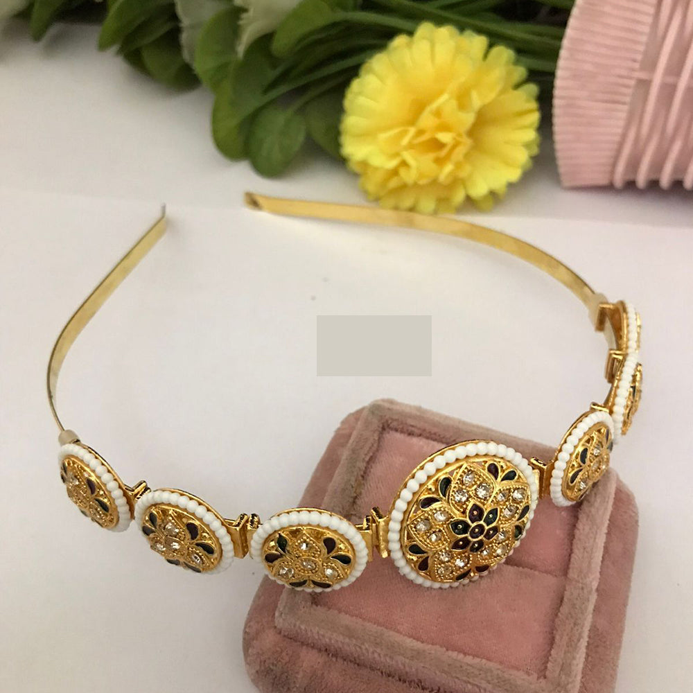 FS Collection Royal Traditional Pota Stone and Lustrous Pearl Headpiece
