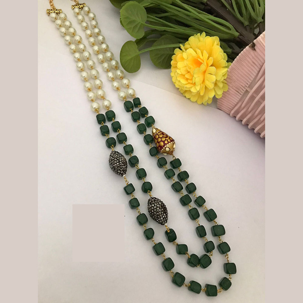 FS Collection Handcrafted Long Strand Beads Multi Layer Strand Mala Necklace