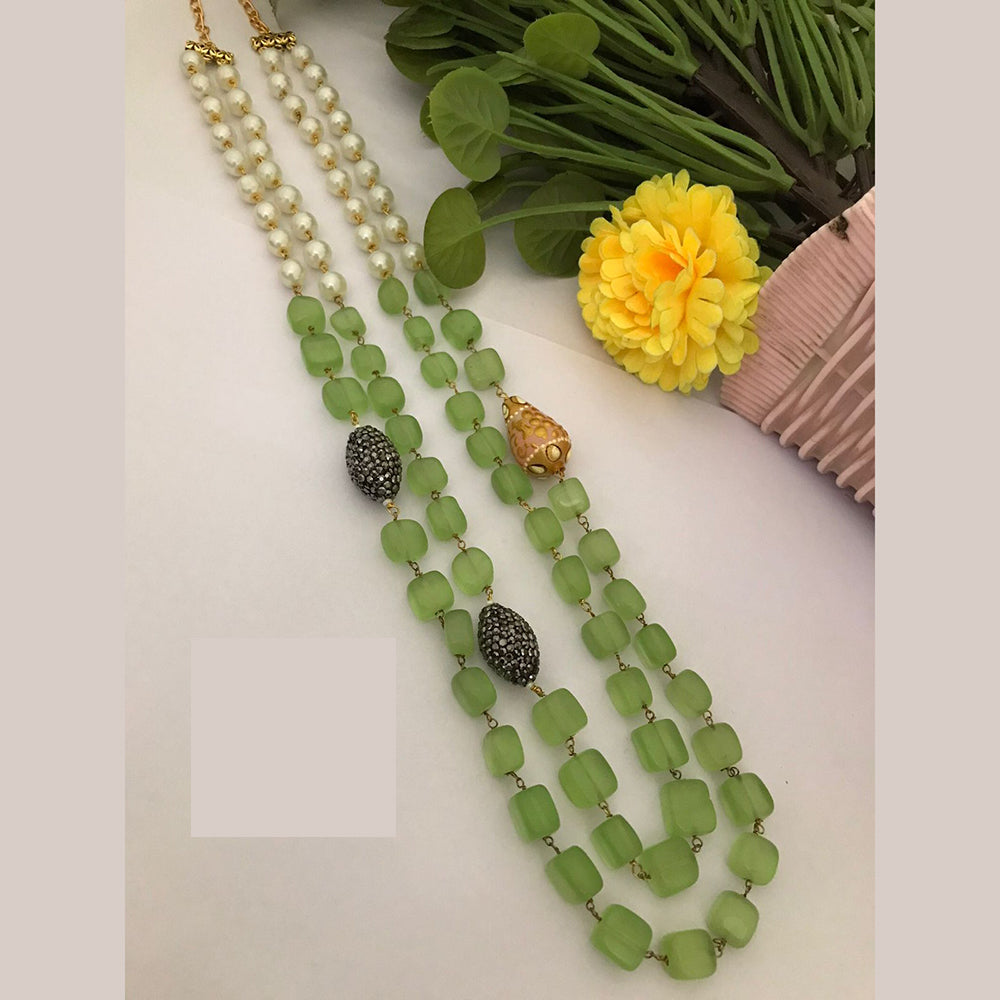 FS Collection Handcrafted Long Strand Beads Multi Layer Strand Mala Necklace