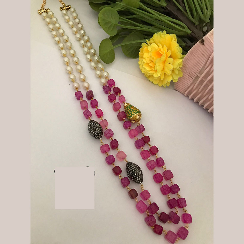 FS Collection Handcrafted Long Strand Beads Multi Layer Strand Mala Necklace