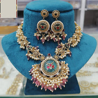 FS Collection Graceful Traditional Kundan And Pearl Necklace Set  for All Occassions