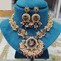 FS Collection Graceful Traditional Kundan And Pearl Necklace Set  for All Occassions
