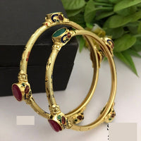 FS Collection Traditional Pota Stone Bangles Set For All Occassions  