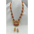 FS Collection Designer Pota And Pearl Long Temple Necklace Set for Weddings