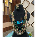 FS Collection Elegant Kundan And Pearl Multi Layer Necklace Set For All Occasion