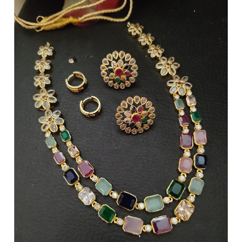 FS Collection Heritage Crystal Stone Necklace Set For Wedding And Festive Wear