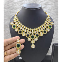 FS Collection Sparkling Kundan Choker Necklace Set For All Occaisions