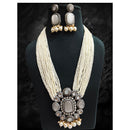 FS Collection Royal Kundan and Pearl Long Necklace Set With Intricate Pearl Mala for Special Events