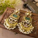FS Collection Elegant Pota Stone And Pearl Dangler Earrings