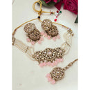 FS Collection Elegant Glow Crystal Stone And Pearl Necklace Set