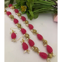 FS Collection Elegant Fancy Pearl And Beads Necklace Set