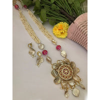 FS Collection Twilight Glam Mother Of Pearl Long Necklace Set 