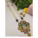 FS Collection Modern Fusion Pota Pearl And Beads Long Necklace Set