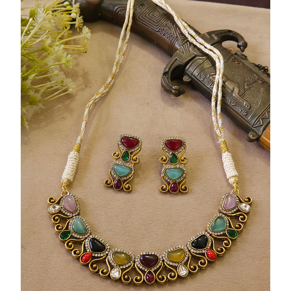 FS Collection Premium Design Pota And Austrian Stone Necklace Set