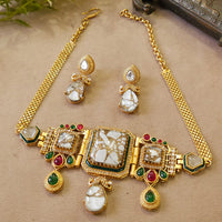 FS Collection Radiant Designer Pota Stone Necklace Set