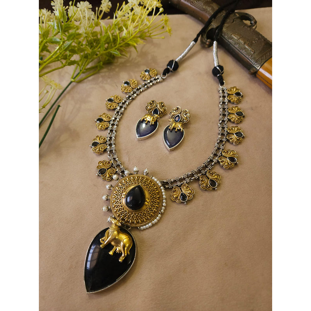 FS Collection Radiant Designer Pota Stone Necklace Set