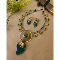 FS Collection Radiant Designer Pota Stone Necklace Set