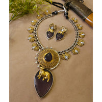 FS Collection Radiant Designer Pota Stone Necklace Set