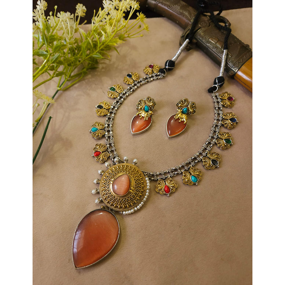 FS Collection Radiant Designer Pota Stone Necklace Set