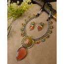 FS Collection Radiant Designer Pota Stone Necklace Set