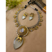 FS Collection Radiant Designer Pota Stone Necklace Set