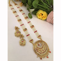 FS Collection Designer Austrian Stone And Peral Long Necklace Set