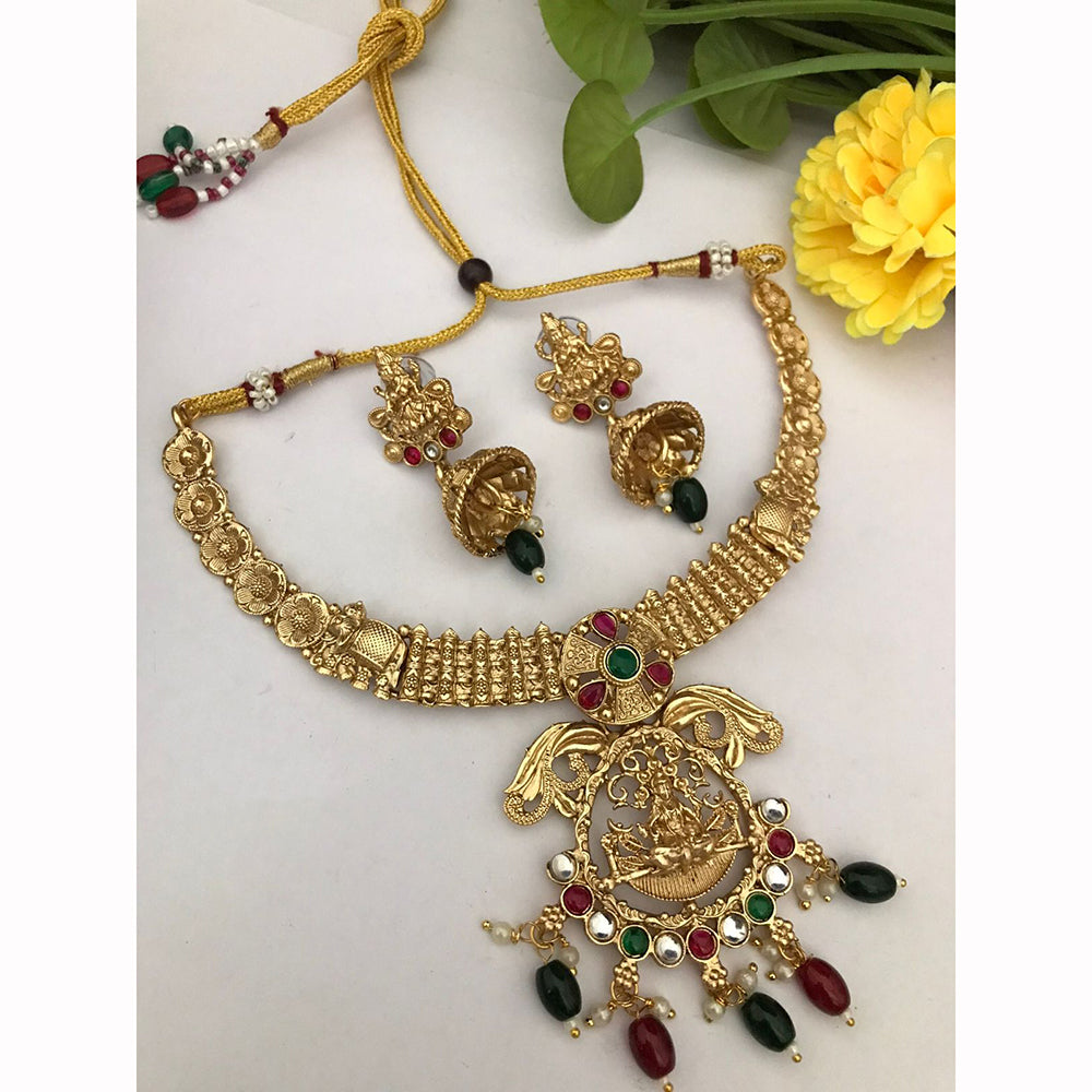 FS Collection Designer Pota Stone And Pearl Beads Necklace Set