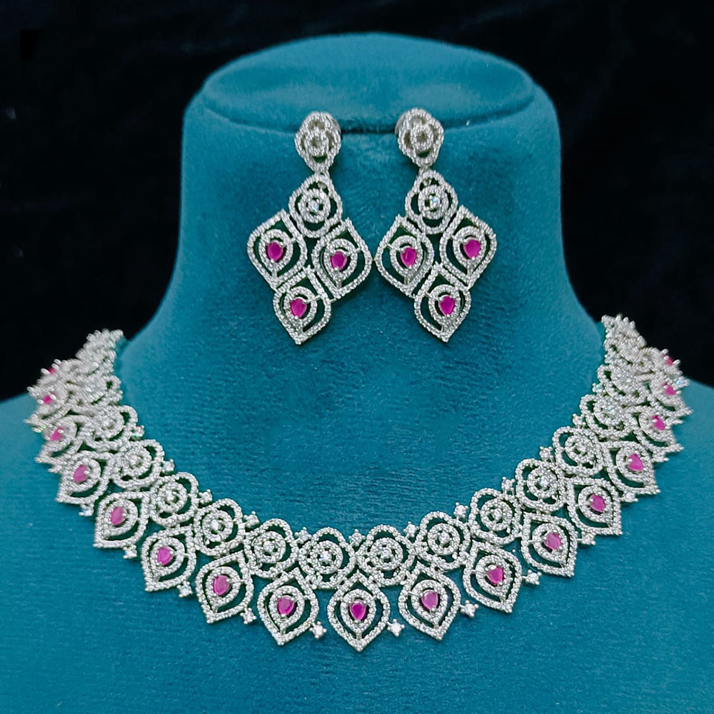 FS Collection Designer American Diamond Necklace Set