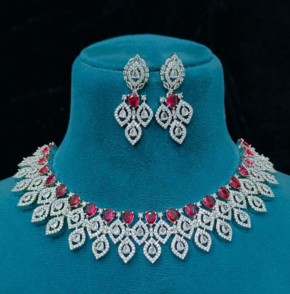 FS Collection Designer American Diamond Necklace Set